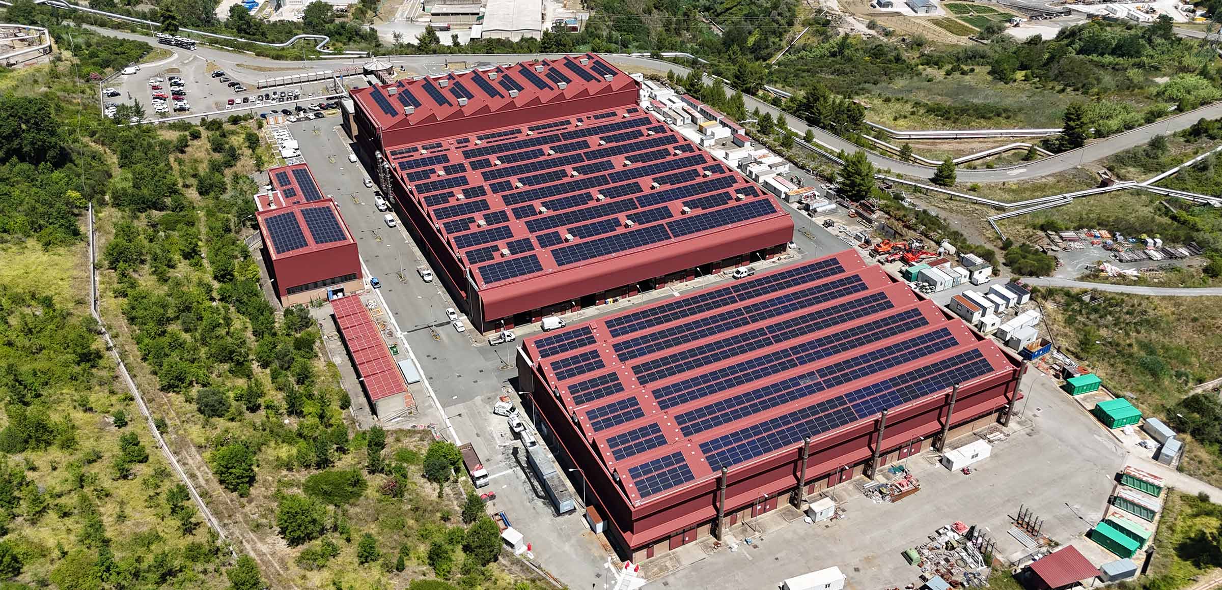 Larderello geothermal and photovoltaic plant 